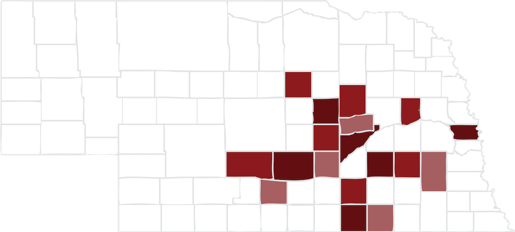 office location by counties